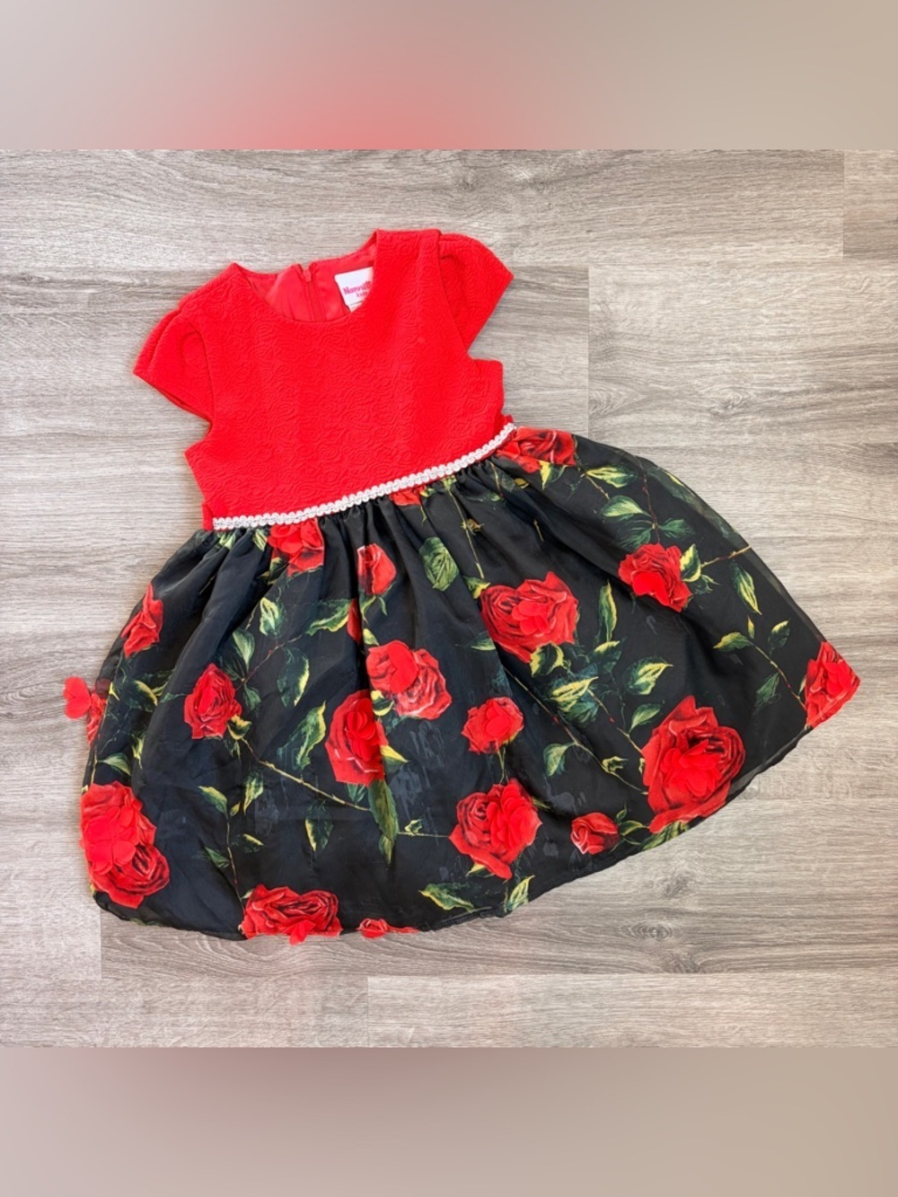Nannette Kids rose print girls dress